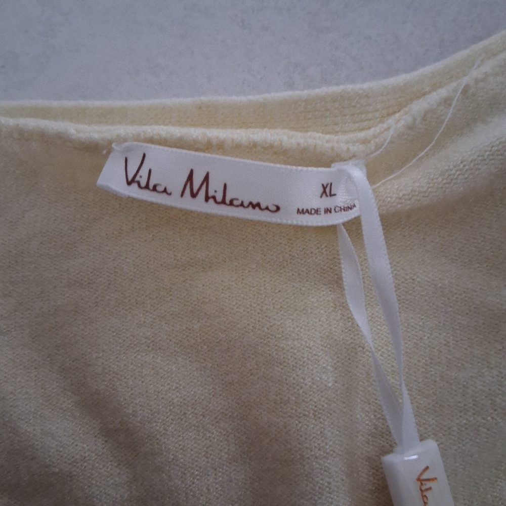 NWT Vila Milano/ Cream V-Neck Sweater/ Size US XL - Picture 5 of 9